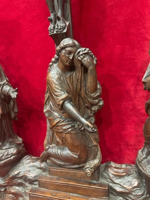 Grand Calvaire Crucifixion Bois Sainte Lucie César Bagard XVII ème