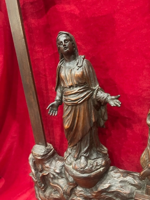 Grand Calvaire Crucifixion Bois Sainte Lucie César Bagard XVII ème