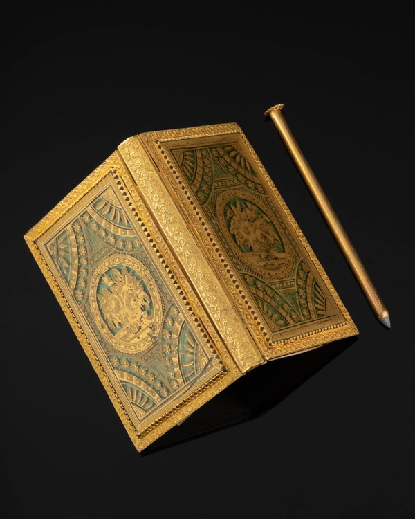 Charles X Period Verre Églomisé Ball Book