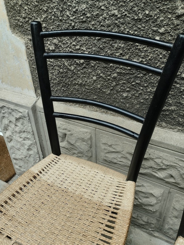 Paire De Chaises - Vintage - Hêtre - Italie - V.1950.