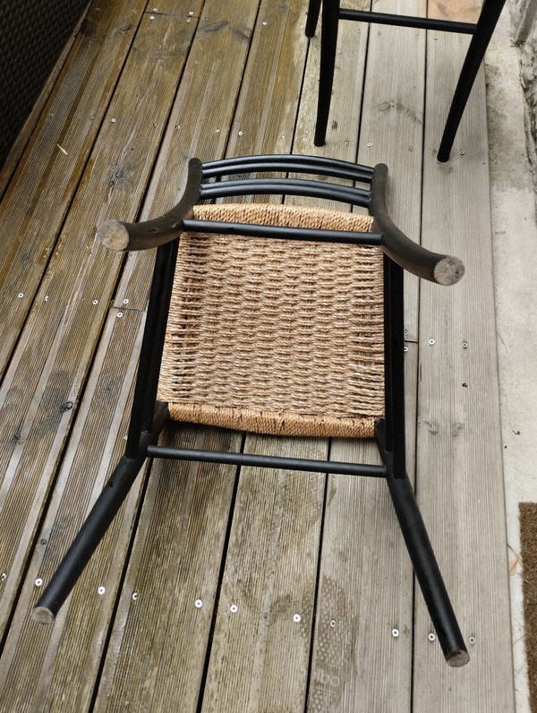 Paire De Chaises - Vintage - Hêtre - Italie - V.1950.