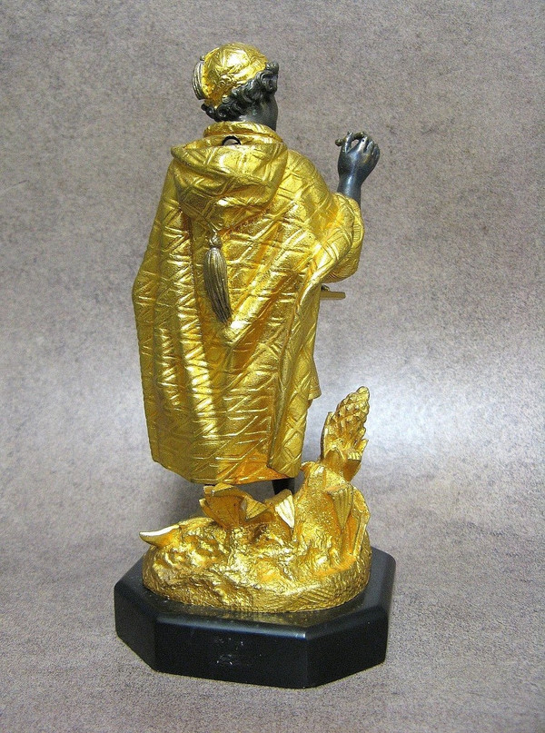 Pyrogen In Bronze 19th Century. Little Moor Merchant.