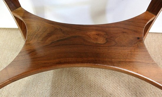  Table d’appoint Travailleuse en Noyer blond massif – Fin XIXe 