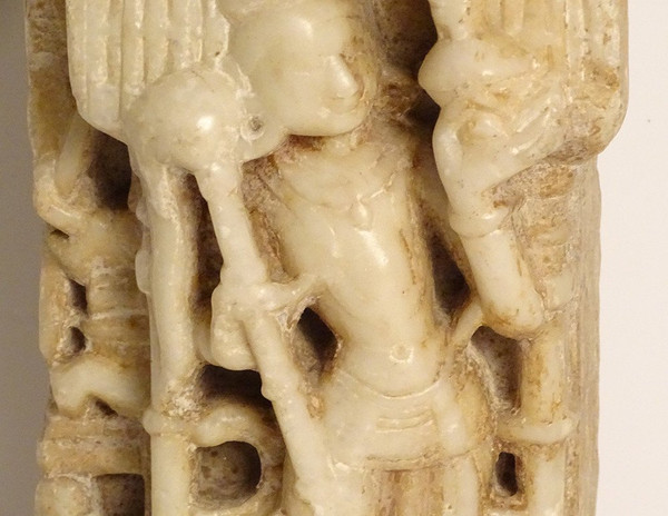 Scultura in bassorilievo Marmo Pigliamosche Carrier Chauri Rajasthan Solanki