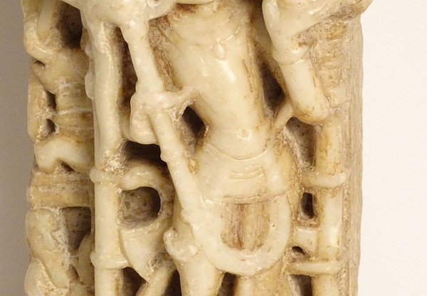 Scultura in bassorilievo Marmo Pigliamosche Carrier Chauri Rajasthan Solanki