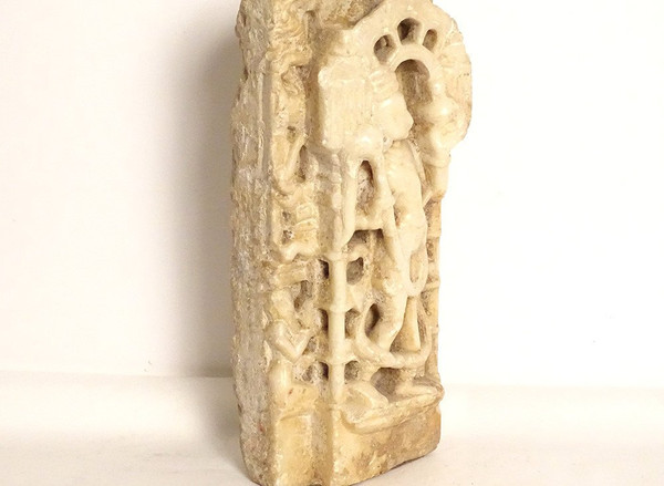 Scultura in bassorilievo Marmo Pigliamosche Carrier Chauri Rajasthan Solanki