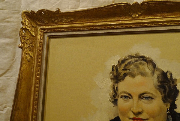 Großes HST Gemälde Van Caulaert Porträt Elegante Frau Paris XX Jh.