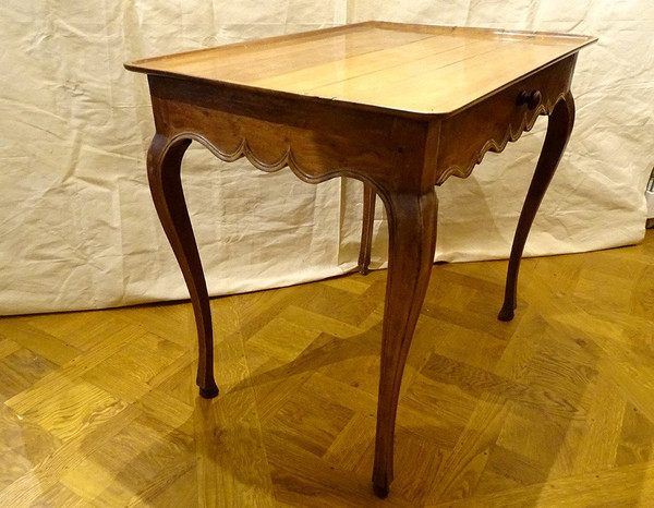 Table Cabaret Louis XV Acajou Massif Plateau Gorge Pieds Galbés XVIIIème