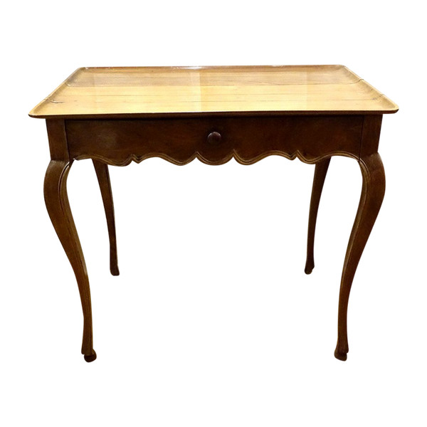 Louis XV Cabaret table Solid mahogany Gorge top Curved legs 18th century