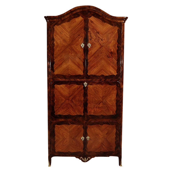 Rare and Exceptional Secretary cabinet in precious wood, stamped J. Popsel, Louis XV - XVIIIth century