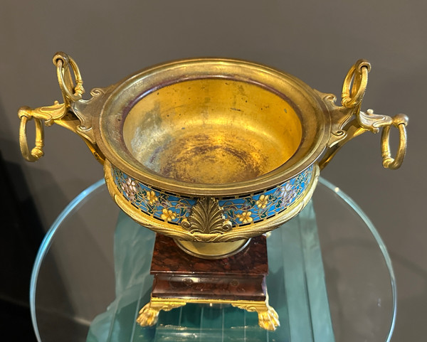 Ferdinand Barbedienne, Emaux Cloisonnés e coppa di bronzo (1810 - 1892)