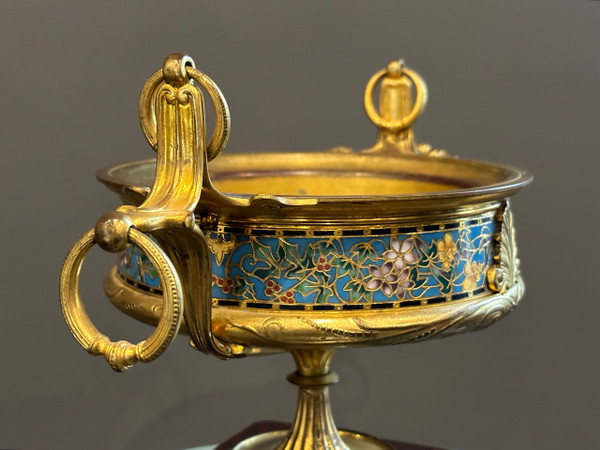 Ferdinand Barbedienne, Emaux Cloisonnés e coppa di bronzo (1810 - 1892)