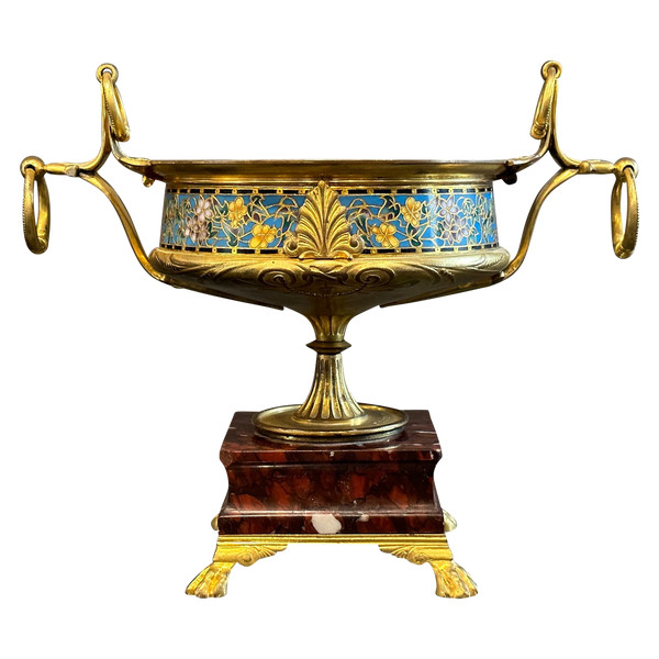 Ferdinand Barbedienne, Coupe Emaux Cloisonnés Et Bronze (1810 - 1892)