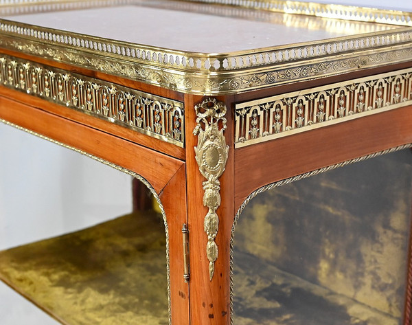 Small solid cherrywood display case, Transition Louis XV Louis XVI - Early 20th century