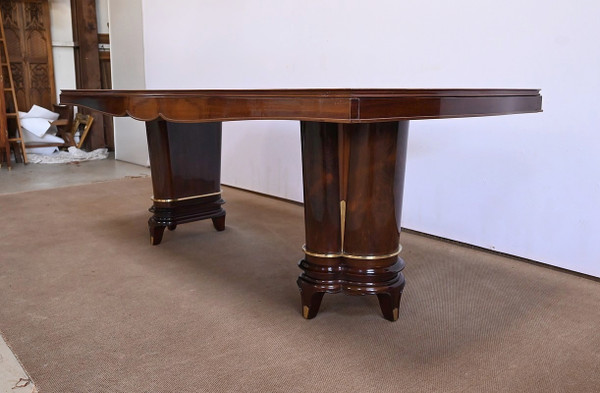 Table Rectangulaire en Palissandre de Rio, attribué à J. Leleu, Art Déco – 1940
