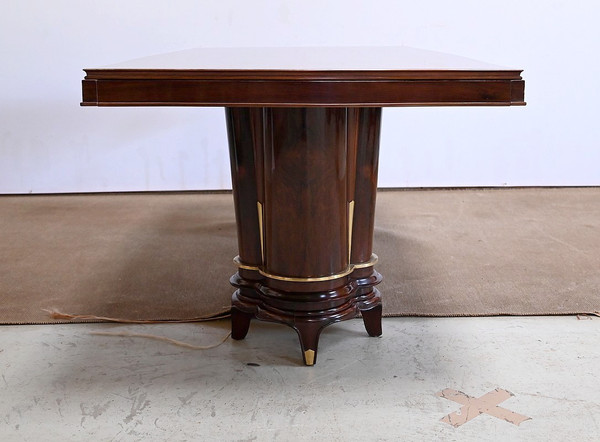 Table Rectangulaire en Palissandre de Rio, attribué à J. Leleu, Art Déco – 1940