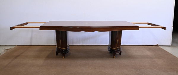 Table Rectangulaire en Palissandre de Rio, attribué à J. Leleu, Art Déco – 1940