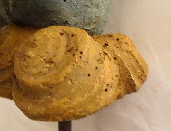 Sculpture Statue Bois Polychrome Angelot Chérubin Ange XVIIème Siècle