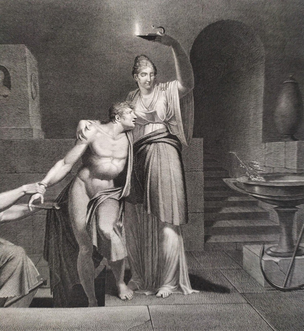 Neo Classic Allegorical Engraving Hope Empire Period 19th C Old Print