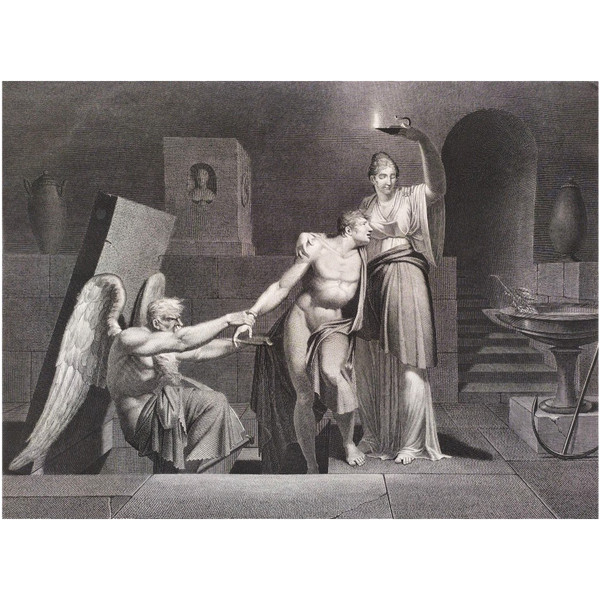 Neo Classic Allegorical Engraving Hope Empire Period 19th C Old Print