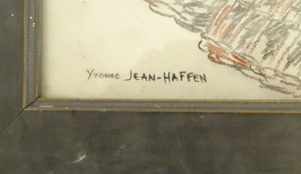 Charcoal Drawing Yvonne Jean-Haffen Lobster Baskets Fishing 20th Century