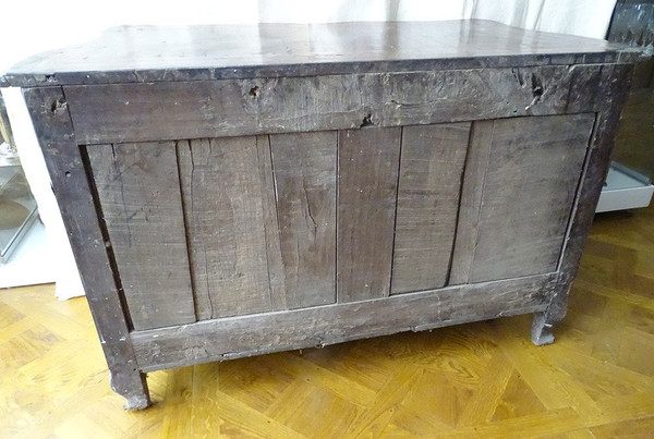 Commode Arbalète Louis XV Marqueterie Bois Rose Palissandre Noyer XVIIIème