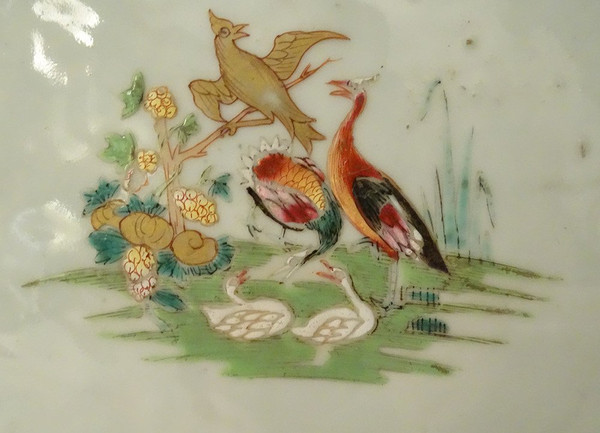 Coppia di piatti in porcellana Compagnie Des Indes Uccelli Fagiani Fiori XVIII secolo