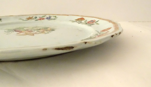 Coppia di piatti in porcellana Compagnie Des Indes Uccelli Fagiani Fiori XVIII secolo