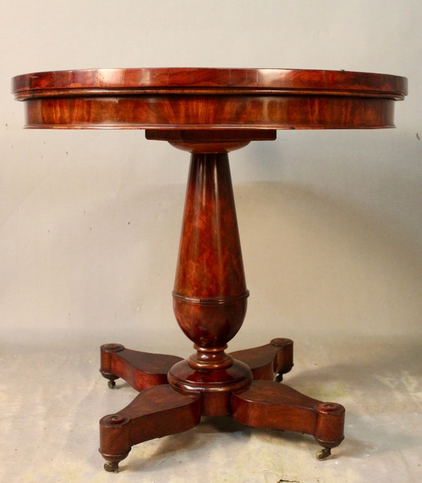 Guéridon Table à Jeux En Acajou XIXème 