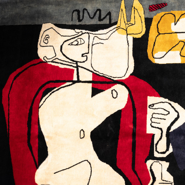 Tappeto, o arazzo, ispirato a Le Corbusier. Opera contemporanea