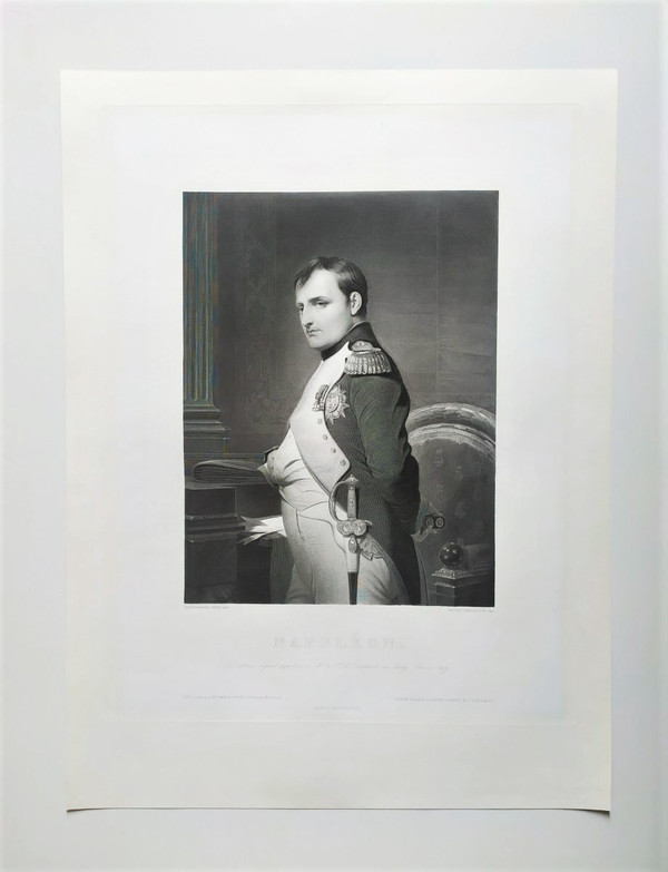 Napoléon Portrait Gravure 19ème d'après Paul Delaroche