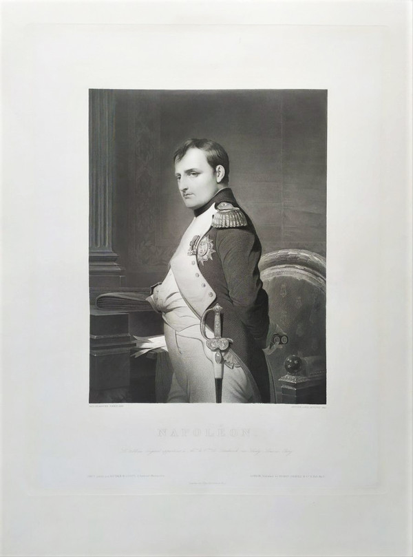 Napoléon Portrait Gravure 19ème d'après Paul Delaroche