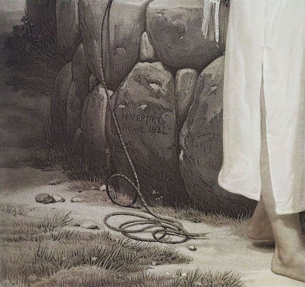 Rebecca in La Fontaine Aquarell Orientalist Gravur von Jazet
