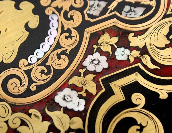  Travel writing case in blackened wood and inlays, Napoleon III period - mid 19th century