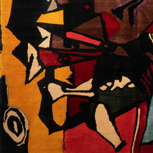 Teppich oder Wandteppich, inspiriert von Picabia. Zeitgenössische Arbeit