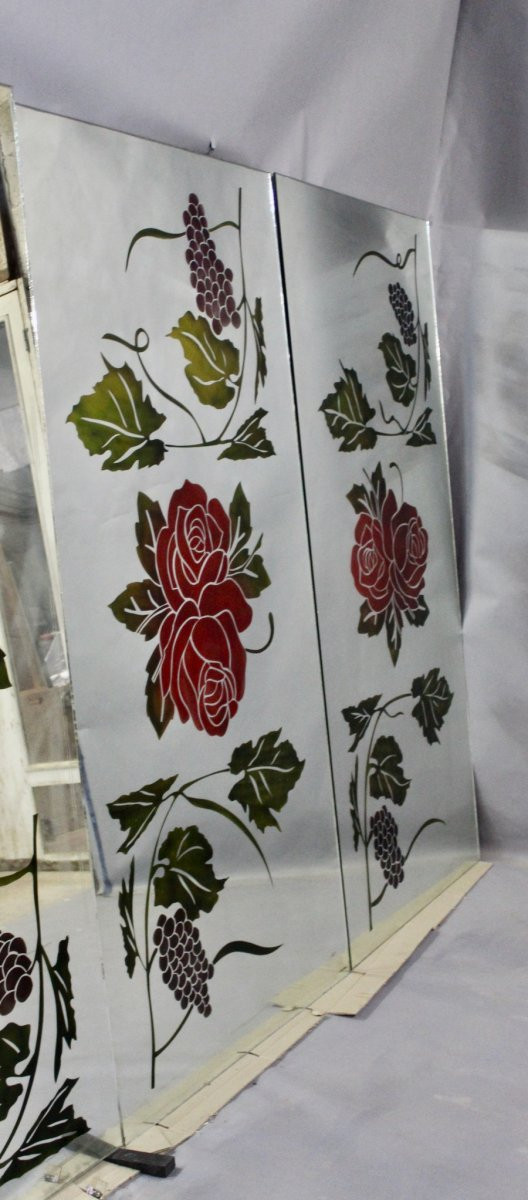 Suite Of 4 Large Decorated Mirrors