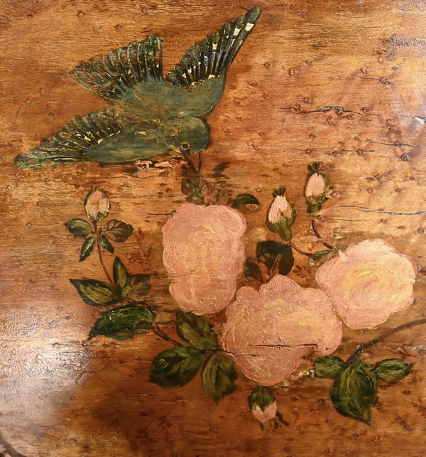 Petite Table de Salon en Moucheté de Thuya à décor peint – 1920