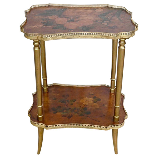 Petite Table de Salon en Moucheté de Thuya à décor peint – 1920