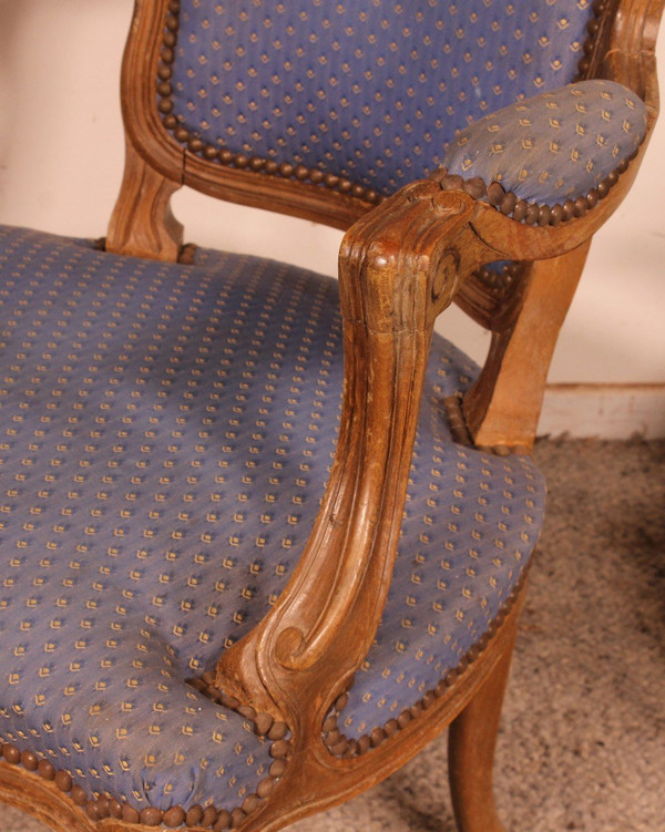 Coppia di Bergères in legno di quercia Luigi XV Kerused
