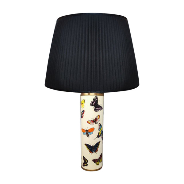 1970 Magnificent and unique Piero Fornasetti table lamp. Made in Italy