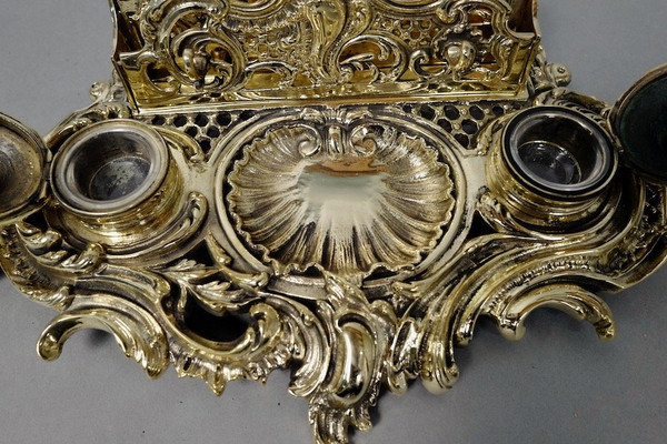 Calamaio portaposta in bronzo, XIX secolo