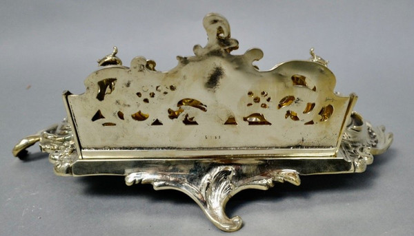 Calamaio portaposta in bronzo, XIX secolo