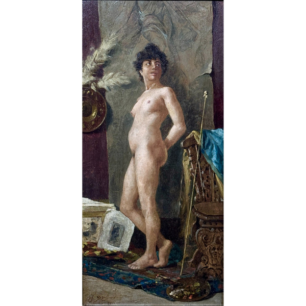 José Benlliure Y Gil (1855-1937) – Akt in der Werkstatt, Rom 1897