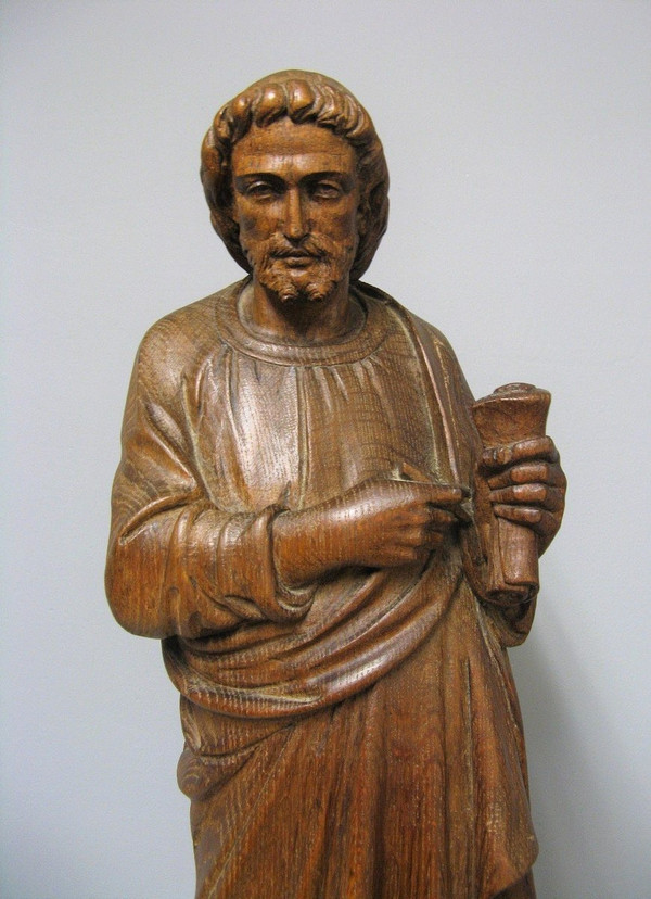 Saint In Carved Wood Late 18th Century.