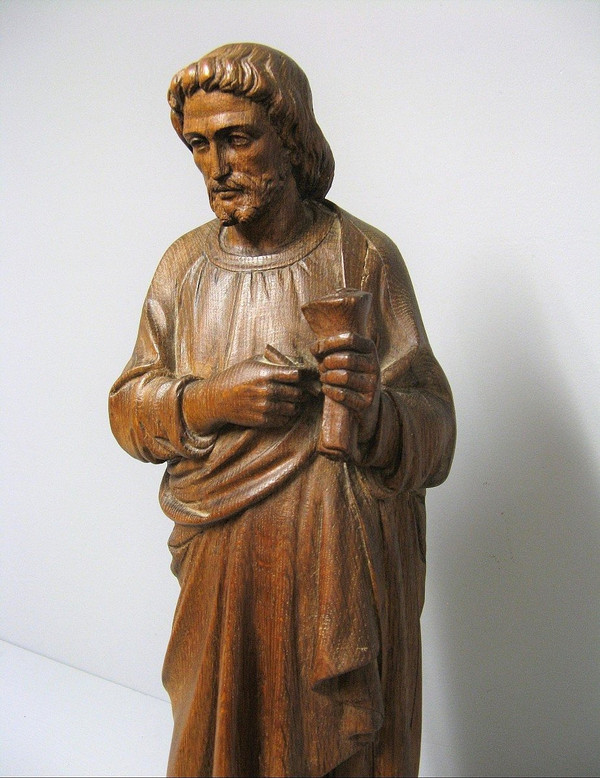 Saint In Carved Wood Late 18th Century.
