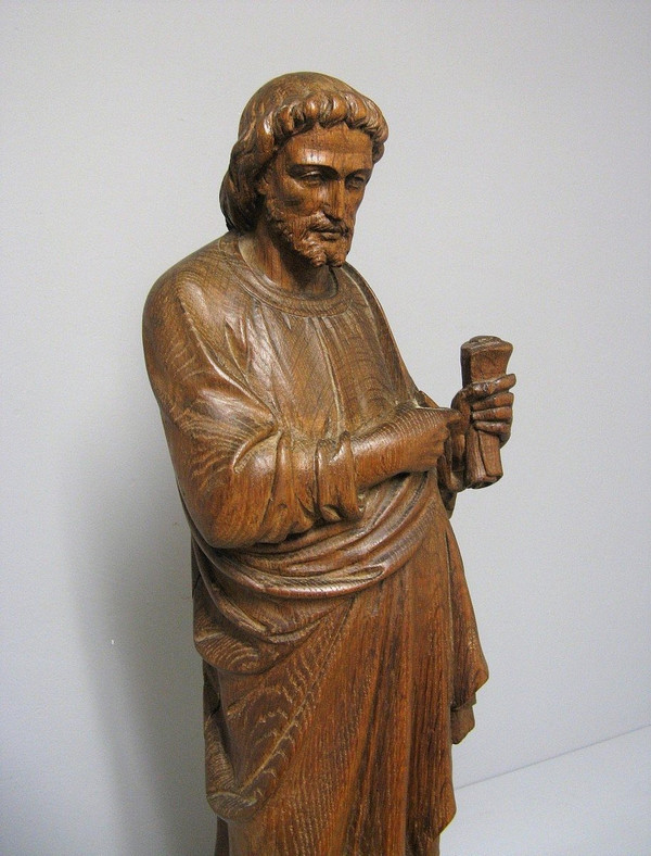 Saint In Carved Wood Late 18th Century.