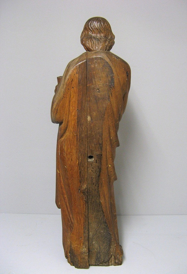 Saint In Carved Wood Late 18th Century.