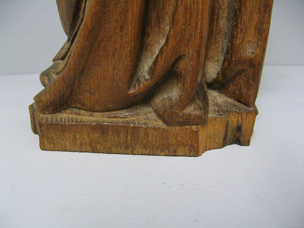 Saint In Carved Wood Late 18th Century.