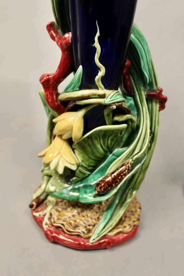Coppie Di Vasi Decorati Con Fiori In Maiolica Sarguemines