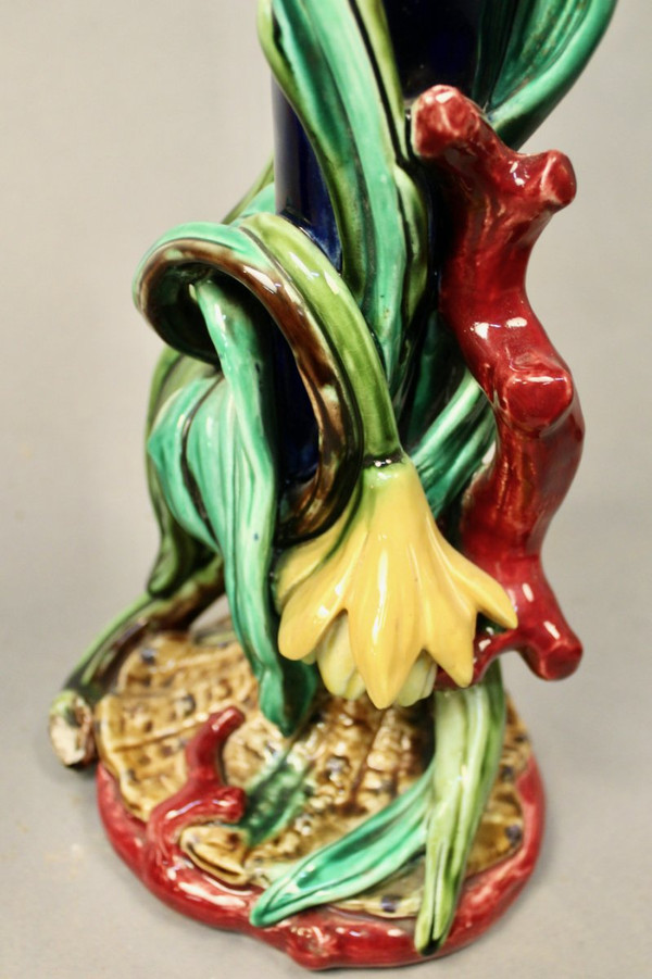 Coppie Di Vasi Decorati Con Fiori In Maiolica Sarguemines